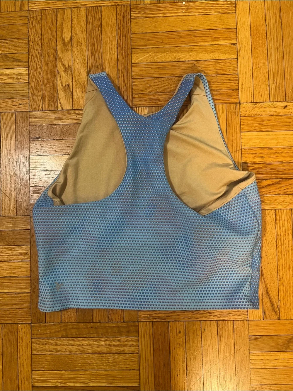 Kids Activewear Old Navy Light Blue Crop Tank built in bra size 10-12
